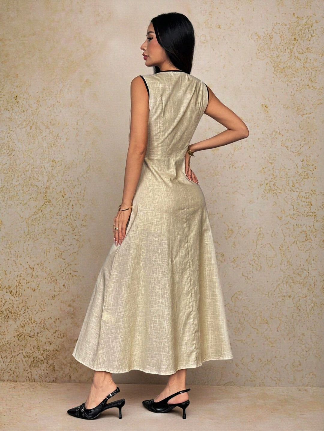 Rochie maxi SHEIN, bej