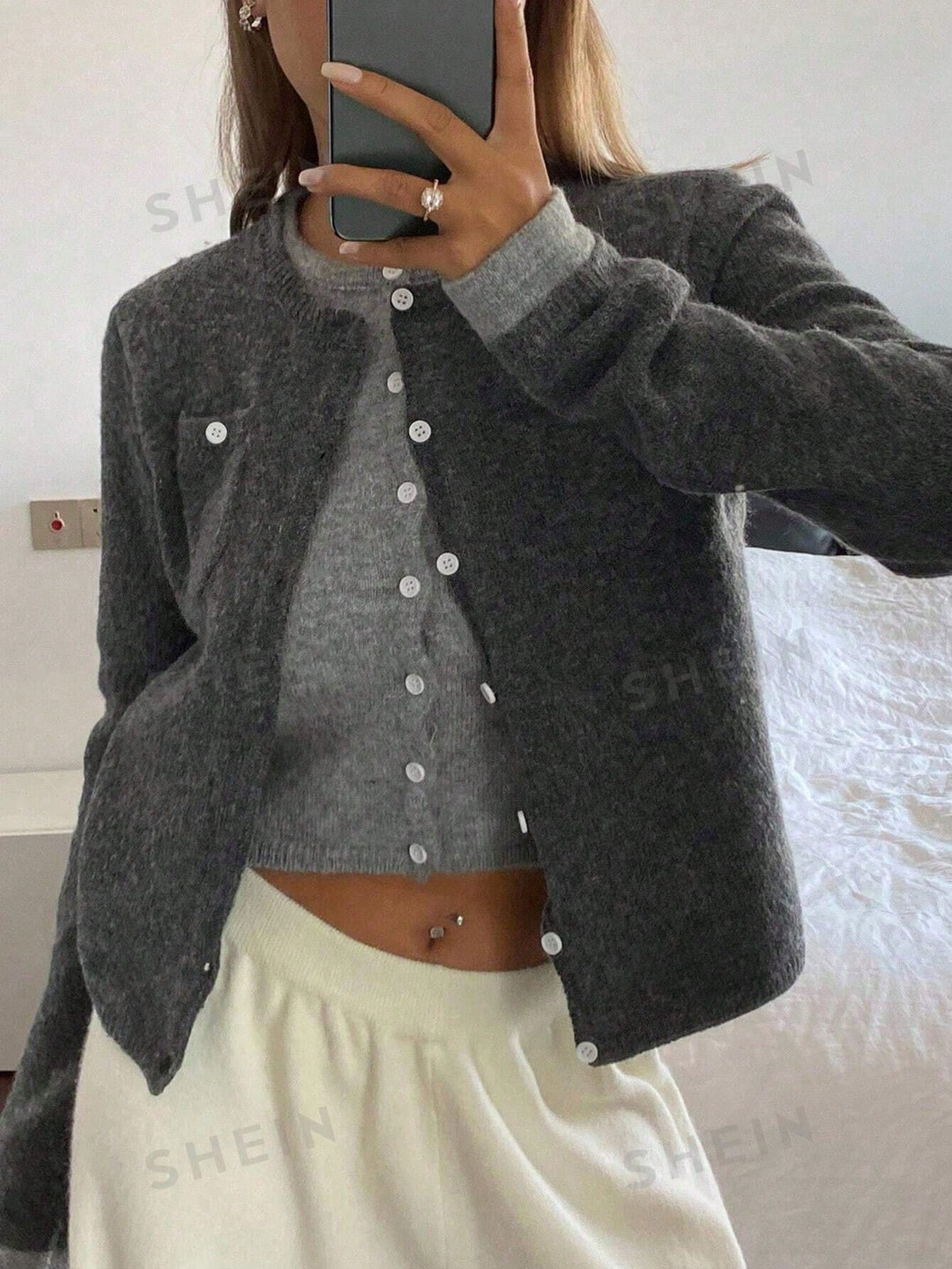 Cardigan SHEIN, gri