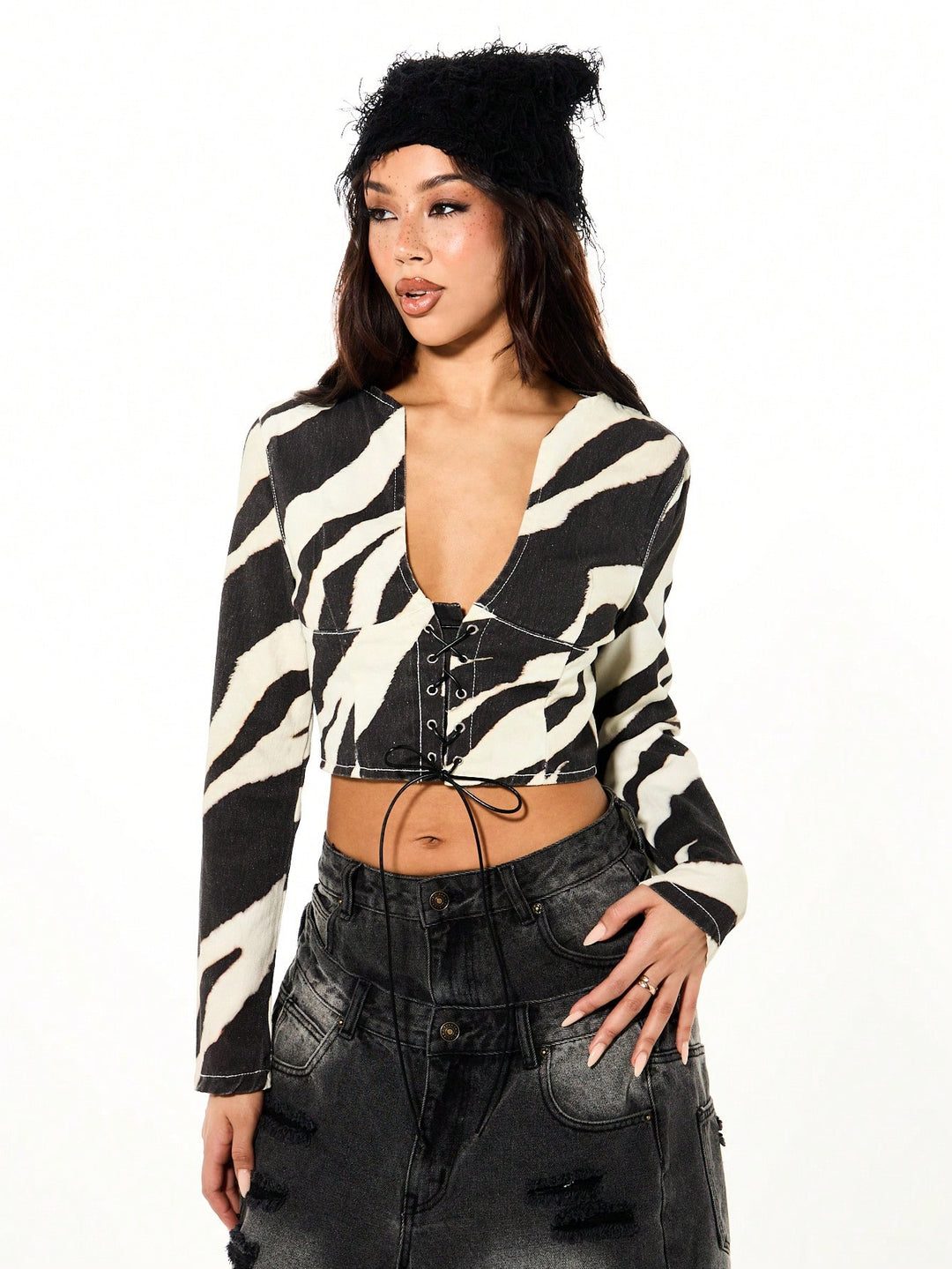 Top SHEIN, negru