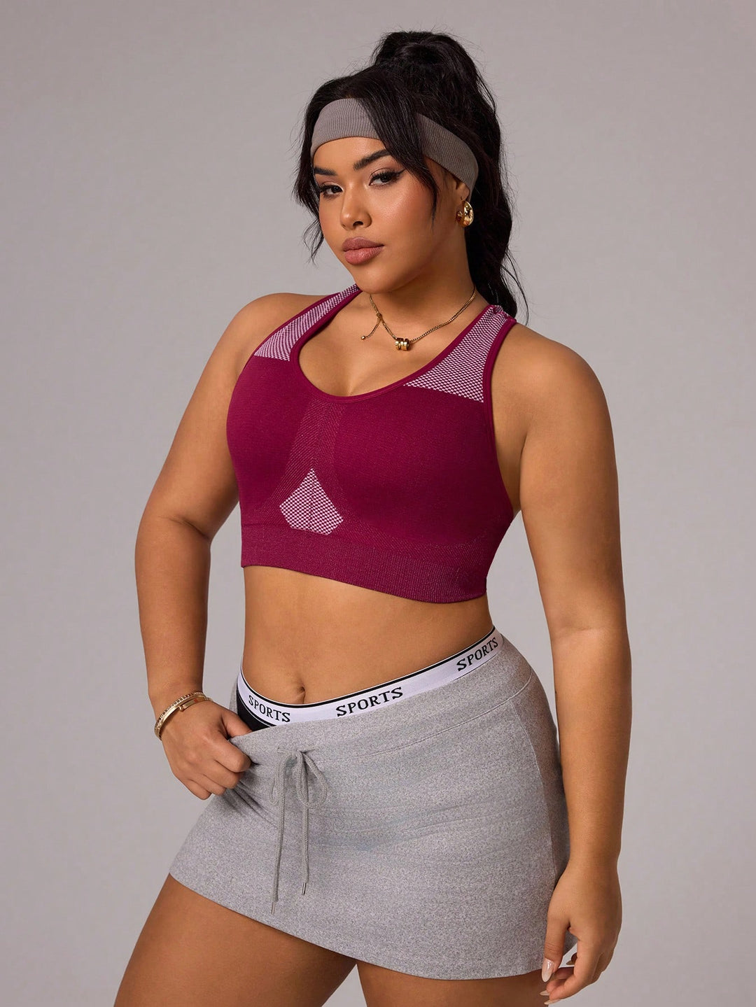 Sutien sport SHEIN, vișiniu
