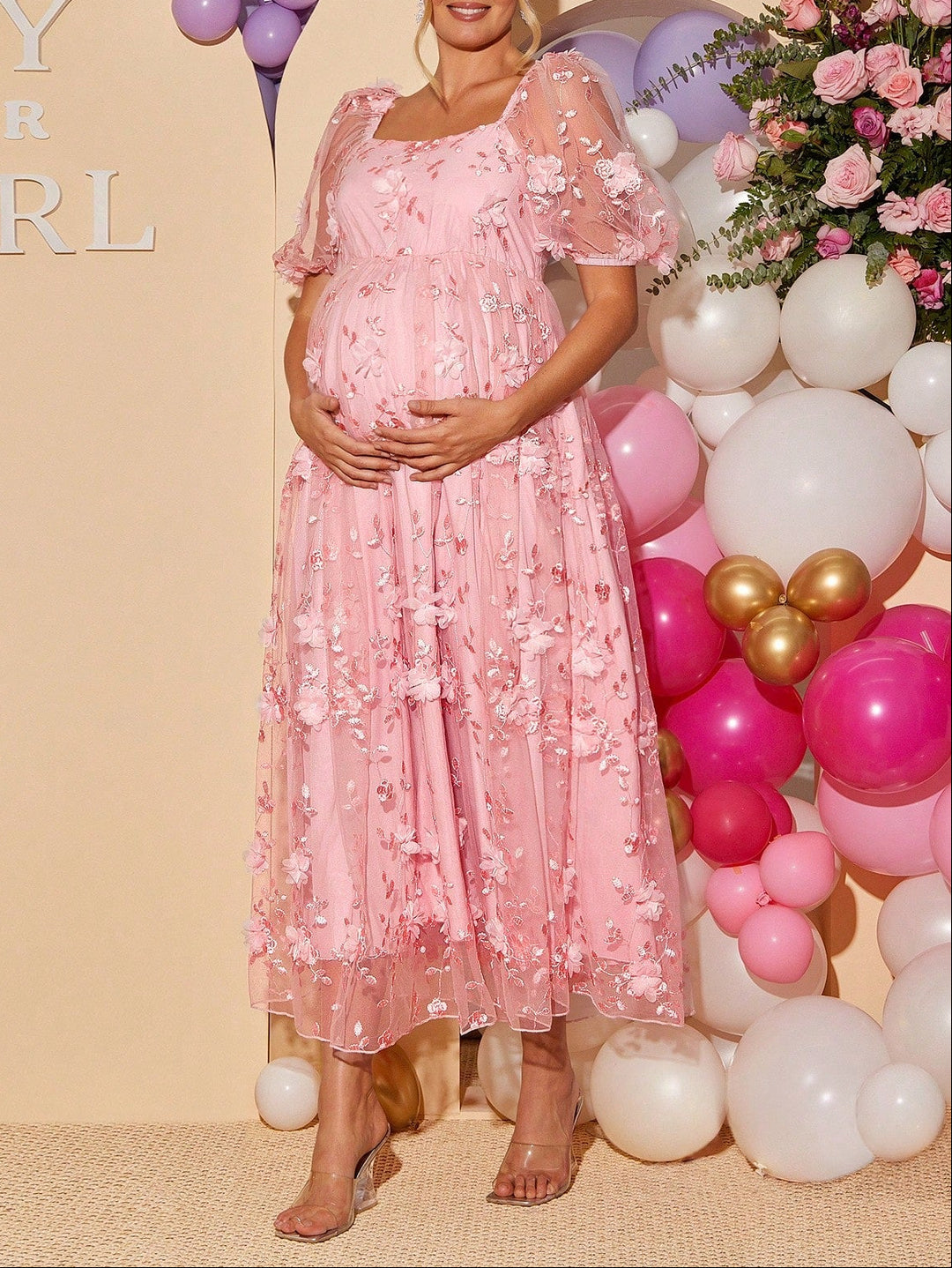 SHEIN maxi ruha, rózsaszín