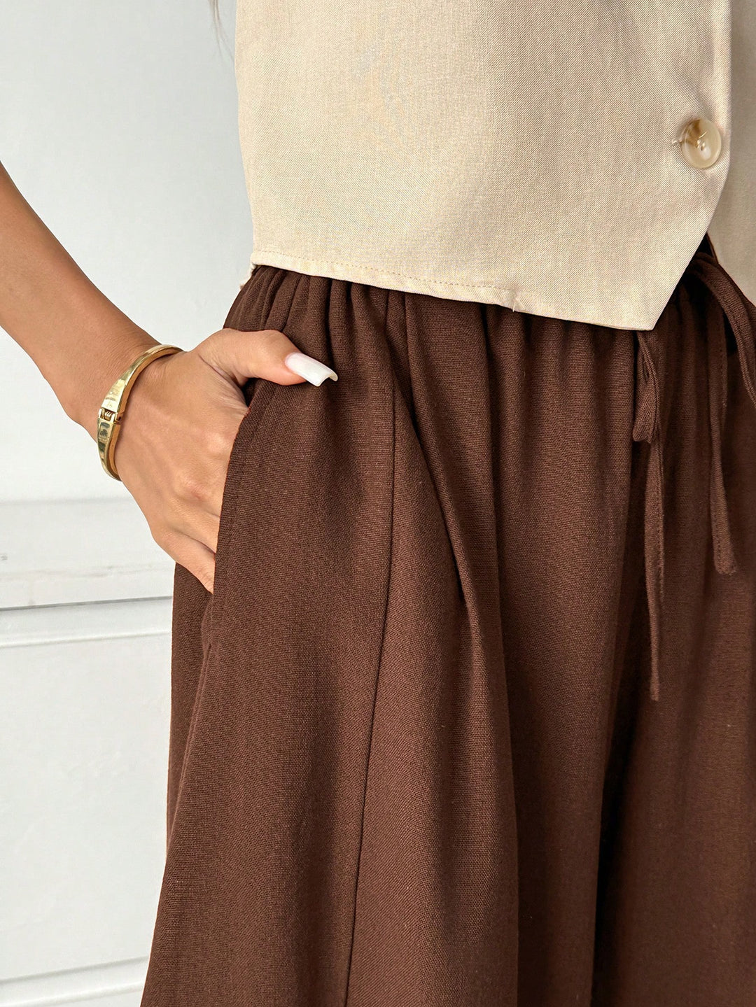 Pantaloni SHEIN, maro