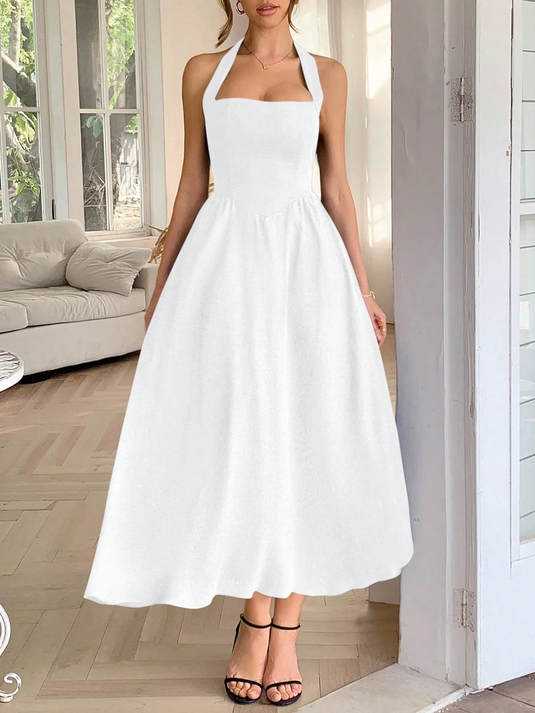 Rochie maxi SHEIN, alb