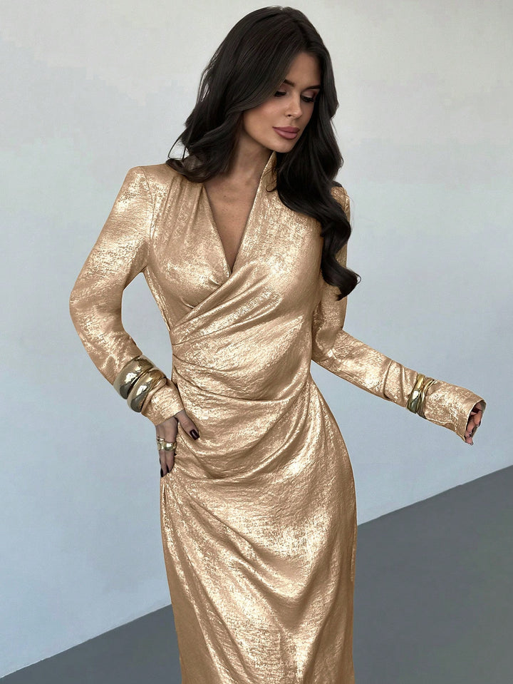 Rochie midi SHEIN, auriu