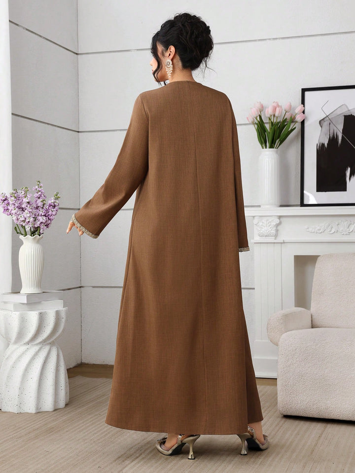 Set caftan și jalabiya SHEIN, maro