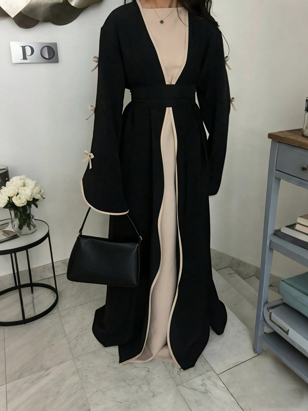 Set caftan și jalabiya SHEIN, negru