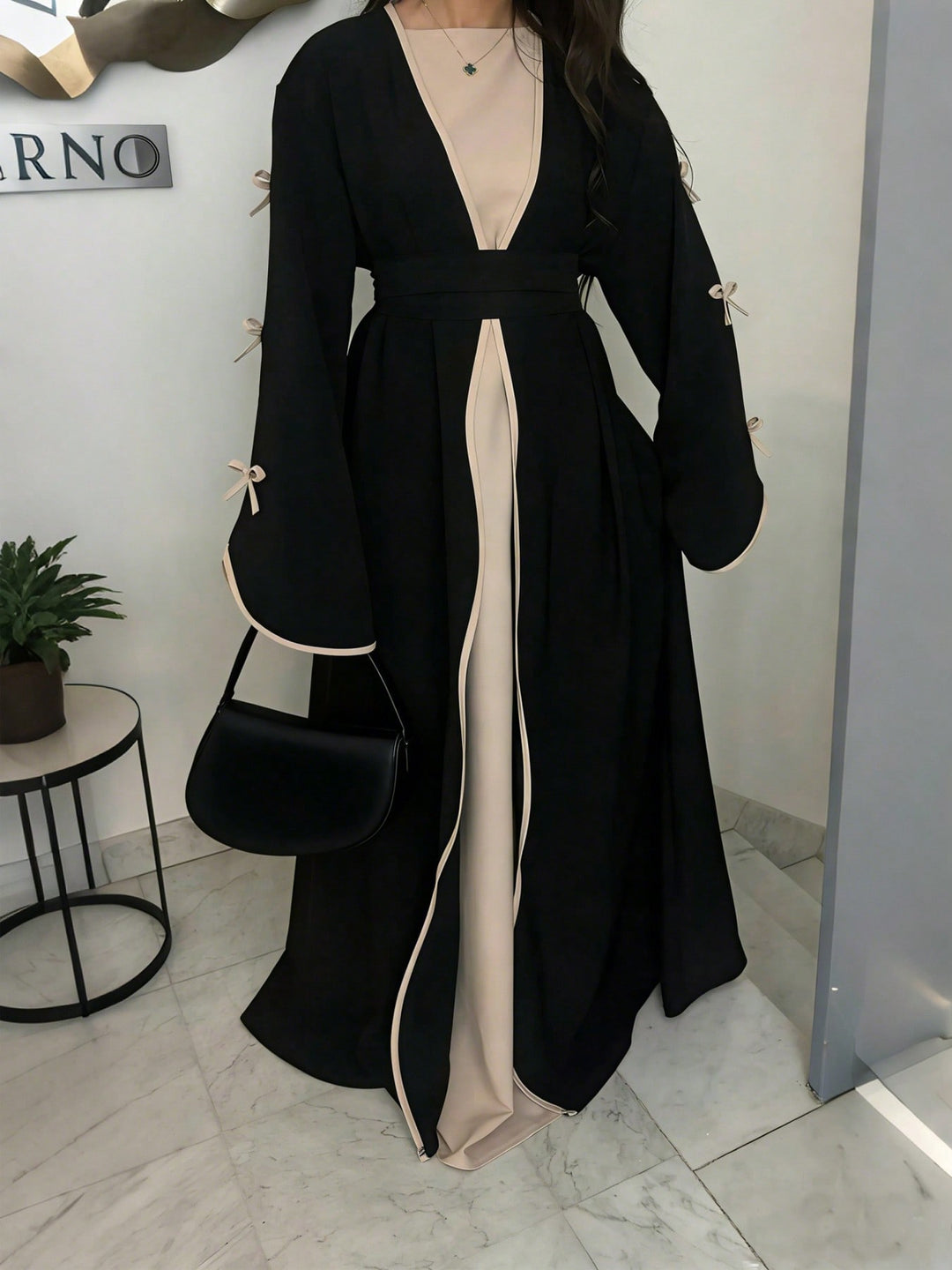 Set caftan și jalabiya SHEIN, negru