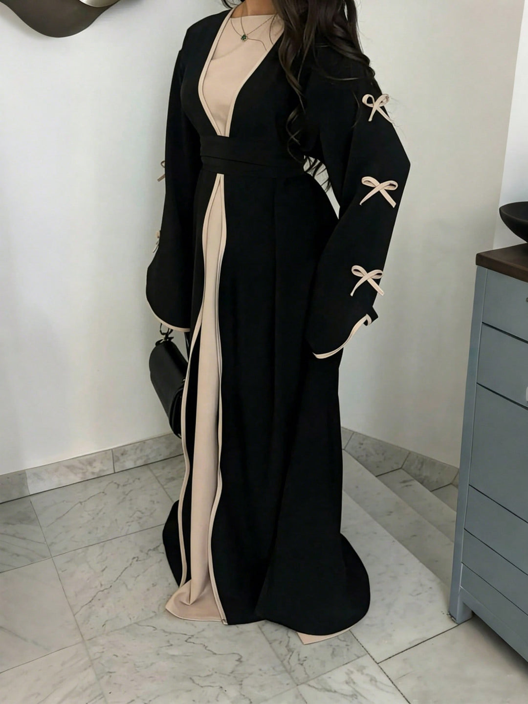 Set caftan și jalabiya SHEIN, negru