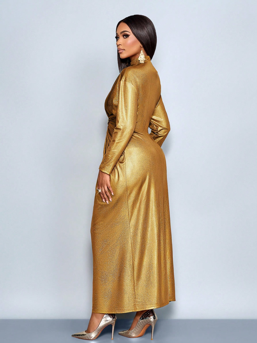 Rochie maxi SHEIN, auriu