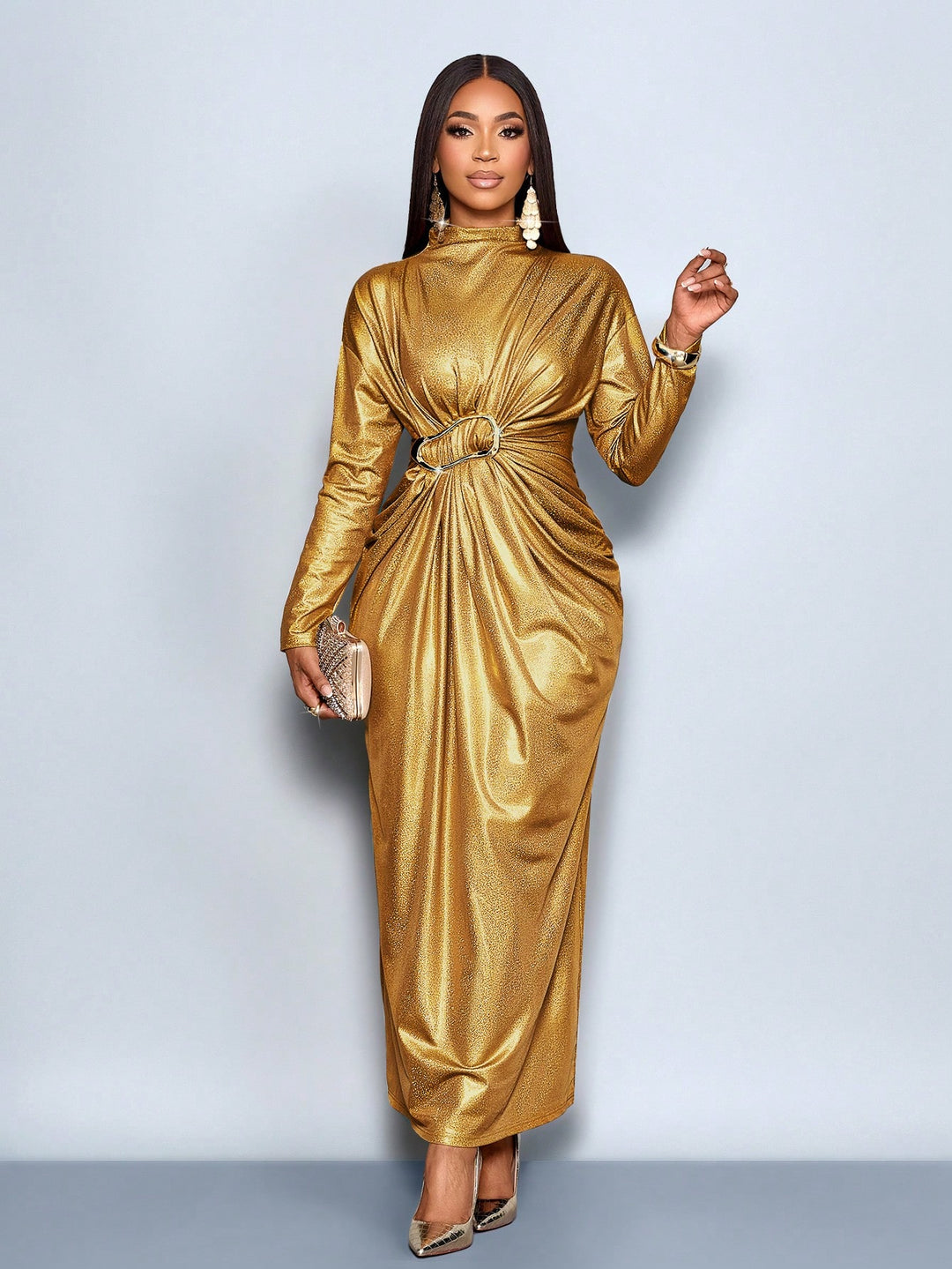 Rochie maxi SHEIN, auriu