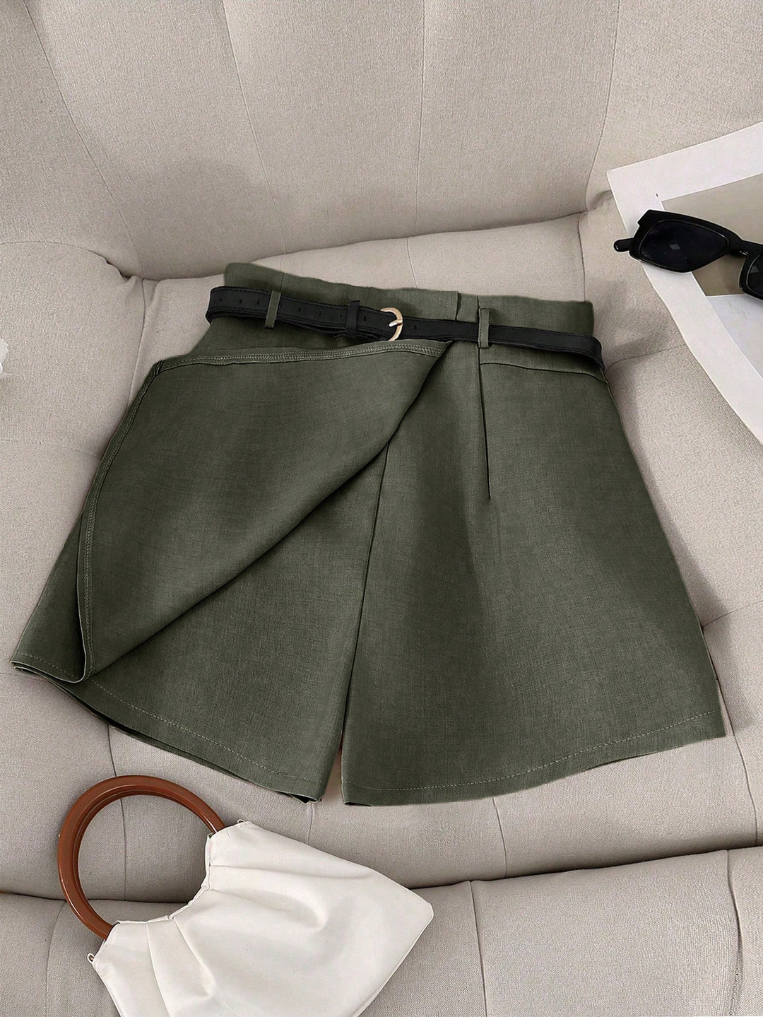 Fustă-pantalon SHEIN, verde