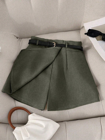 Fustă-pantalon SHEIN, verde