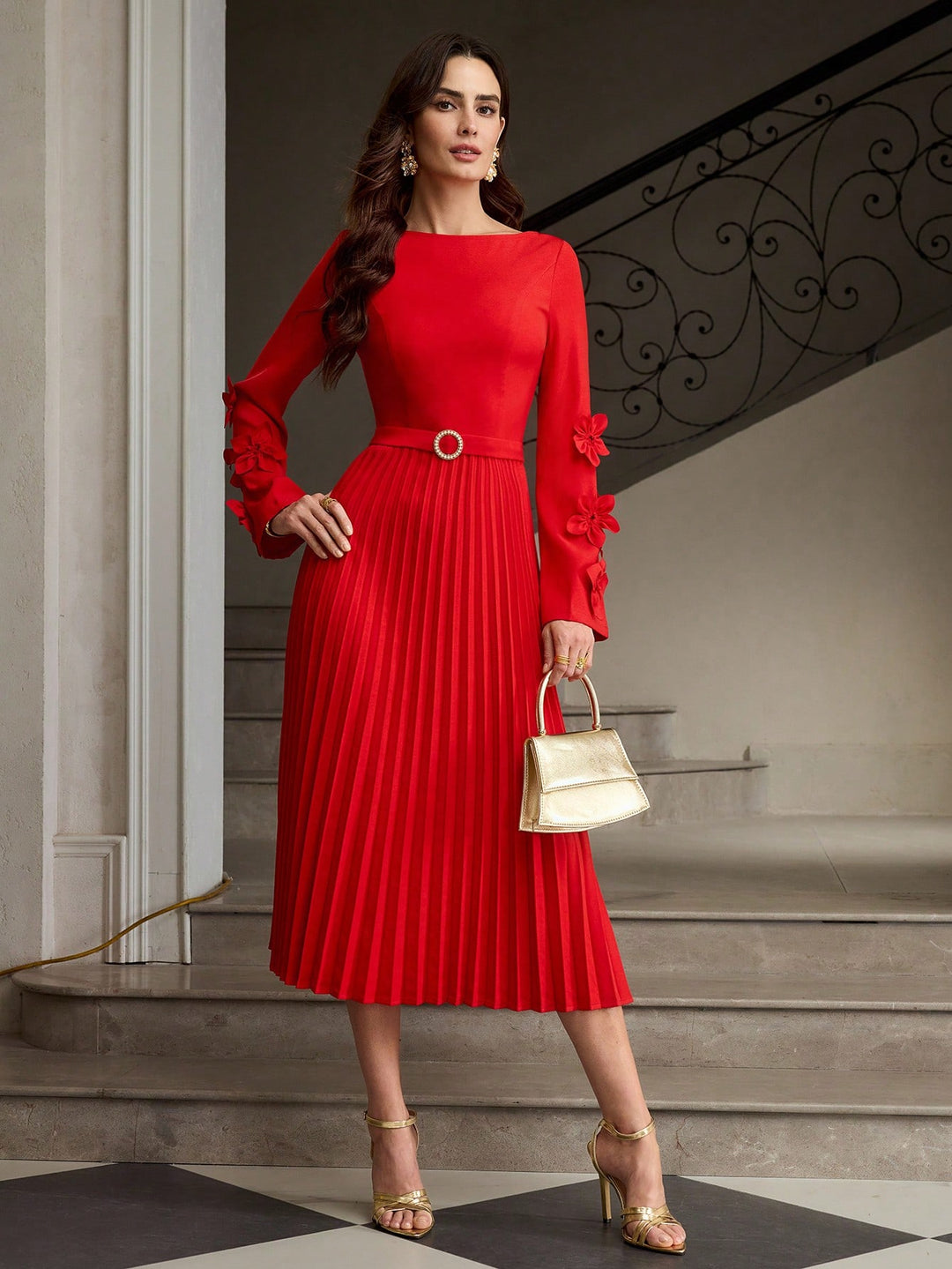 Rochie midi SHEIN, roșu