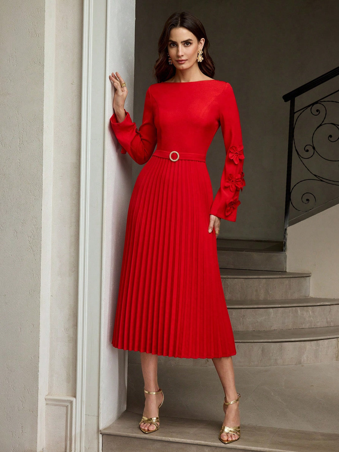 Rochie midi SHEIN, roșu