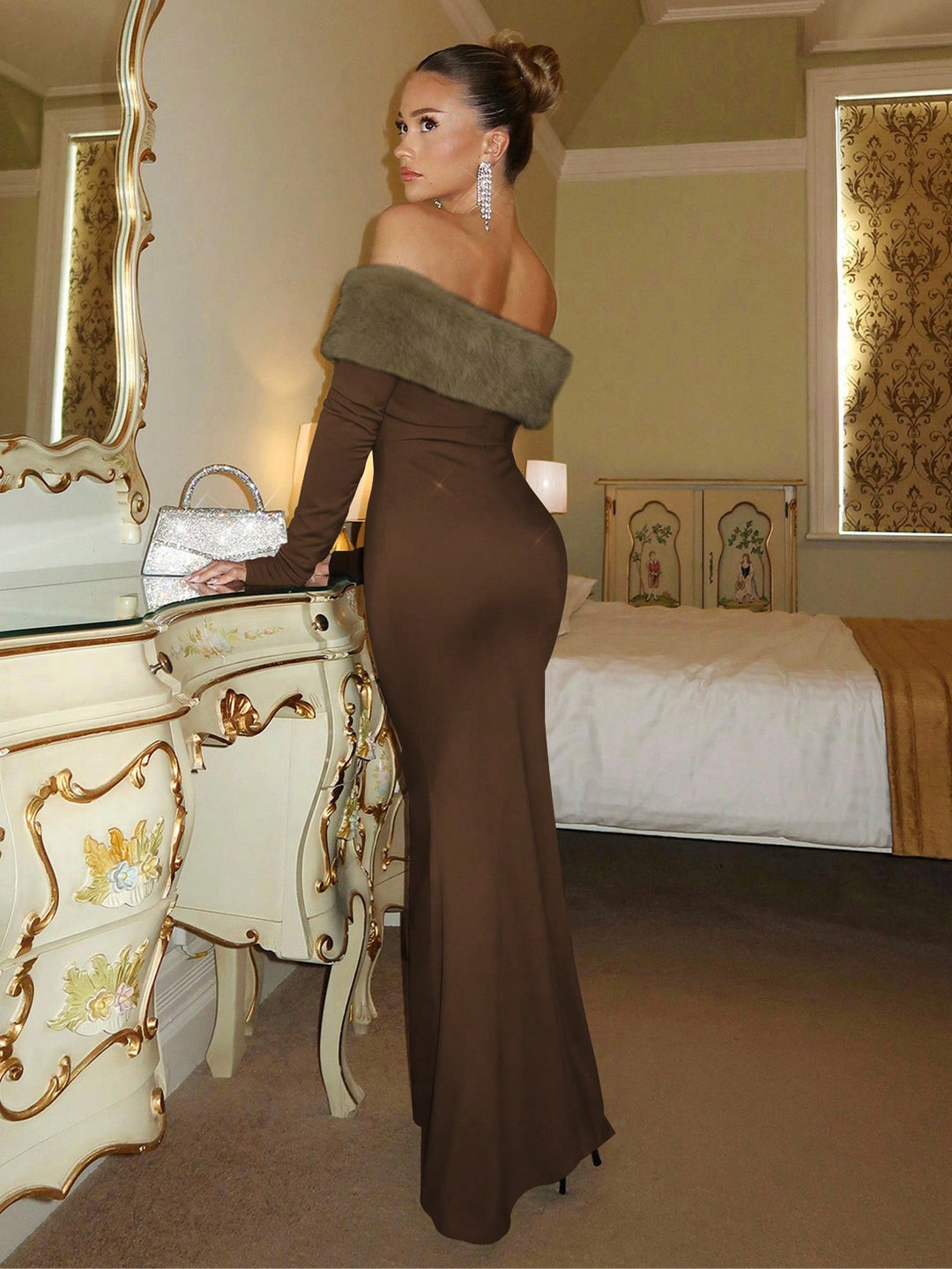 Rochie maxi SHEIN, maro