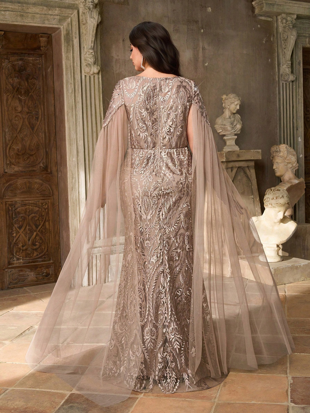Rochie de ocazie SHEIN, maro