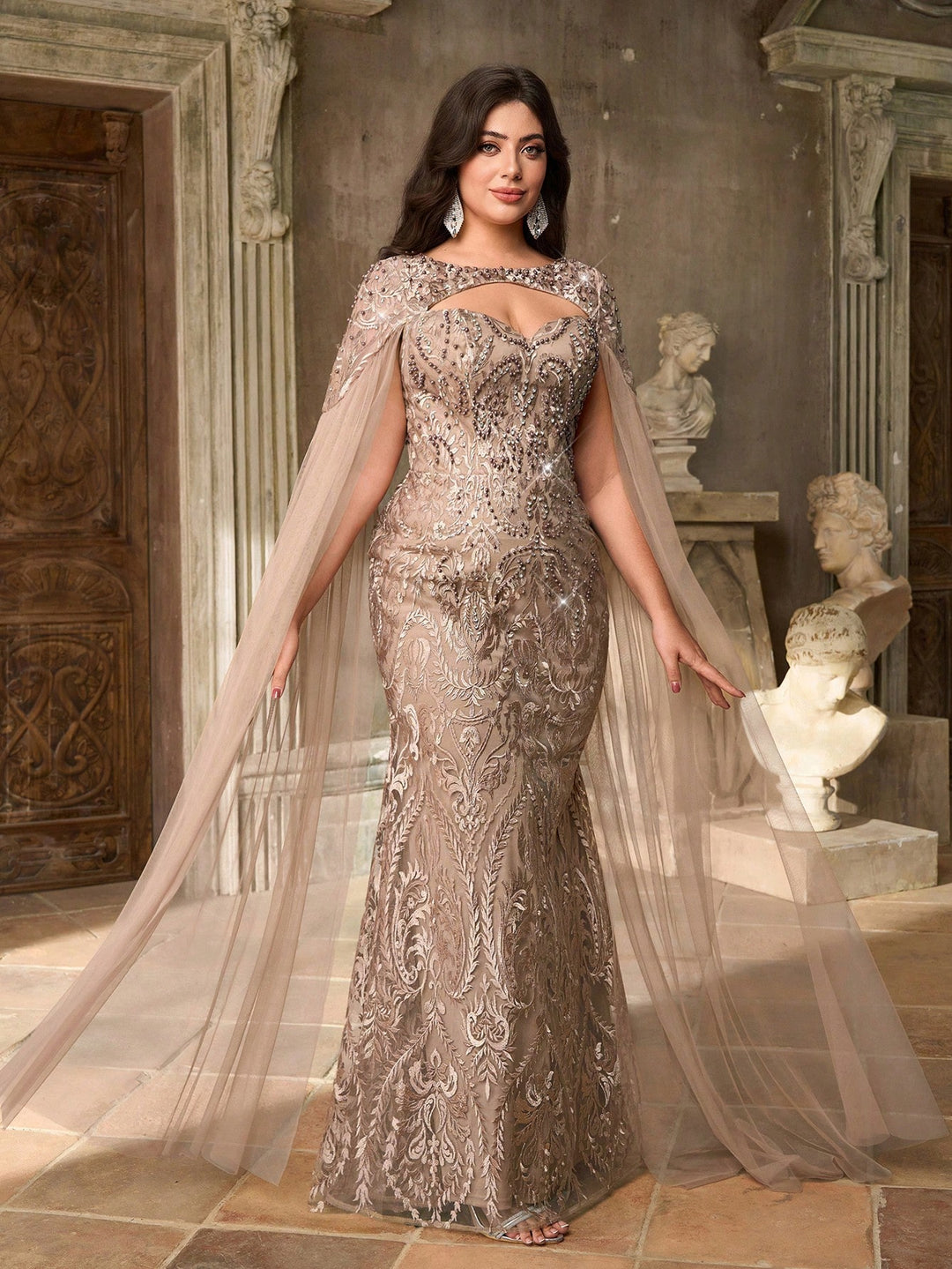 Rochie de ocazie SHEIN, maro