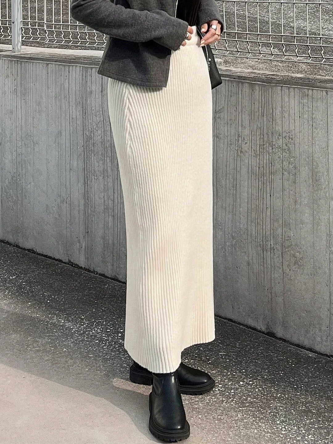 Fustă maxi SHEIN, crem