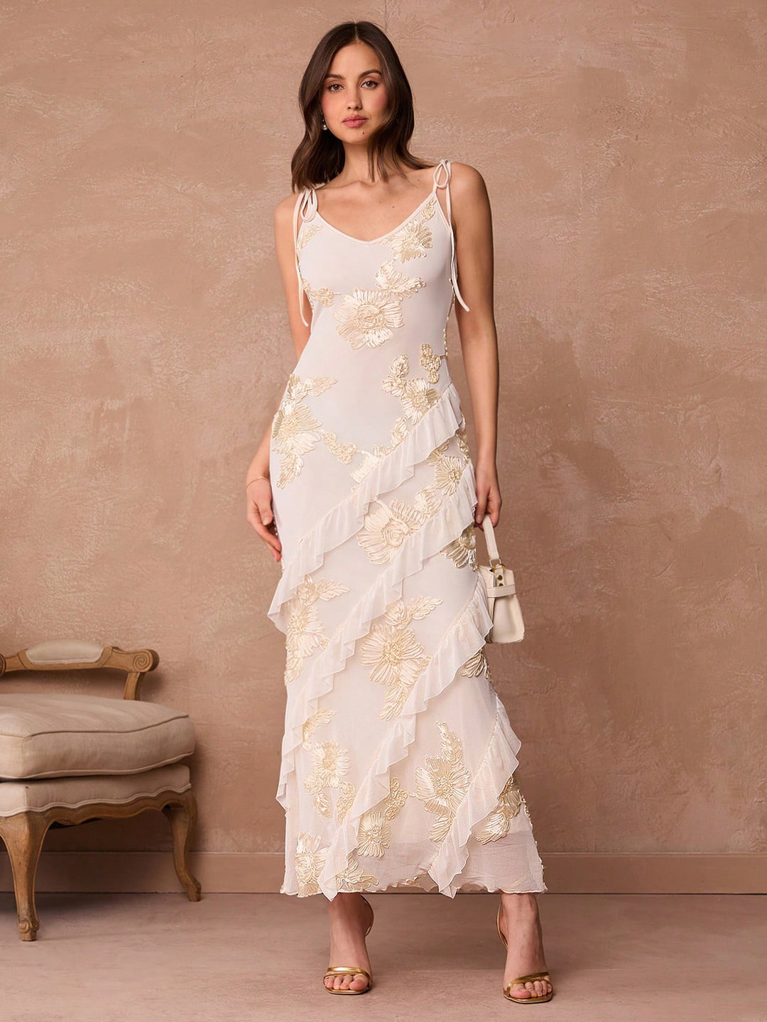SHEIN maxi ruha, bézs