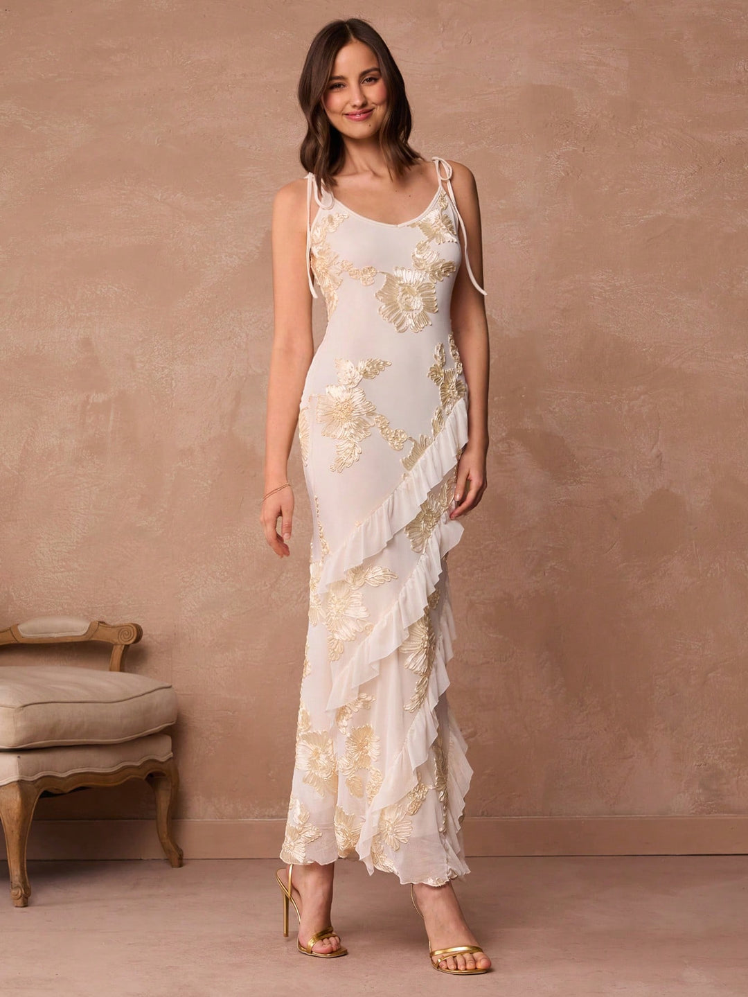SHEIN maxi ruha, bézs