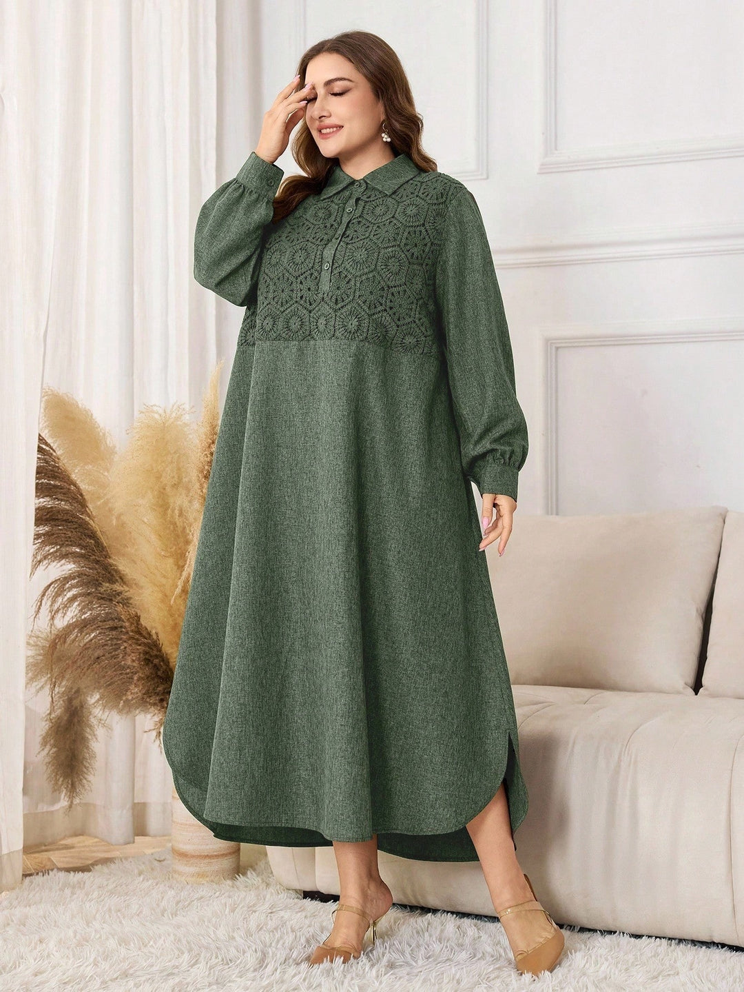 SHEIN maxi ruha, zöld