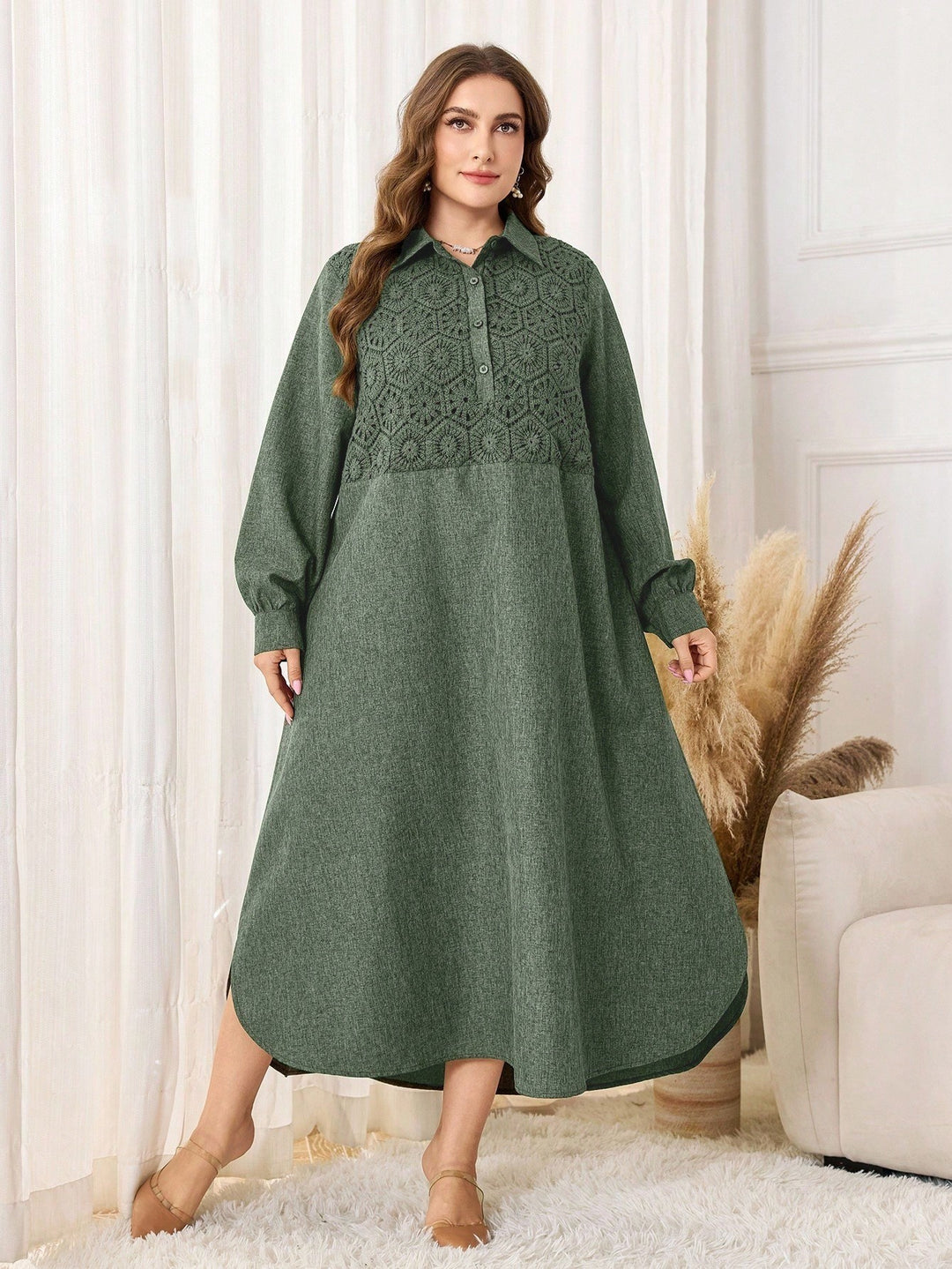 SHEIN maxi ruha, zöld