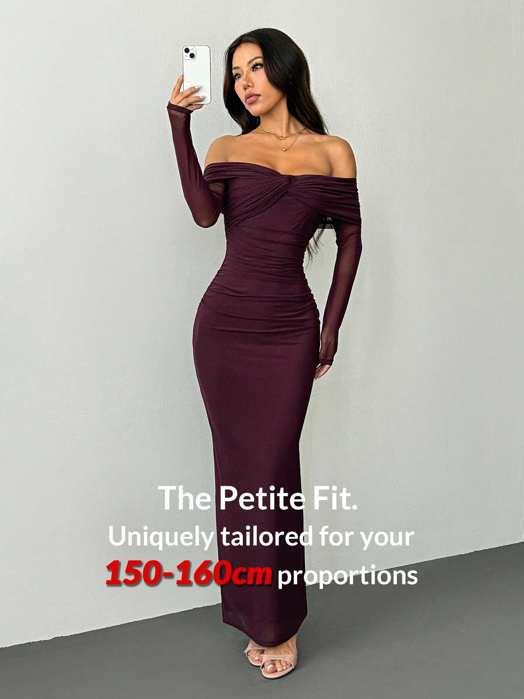 SHEIN bordó maxi ruha