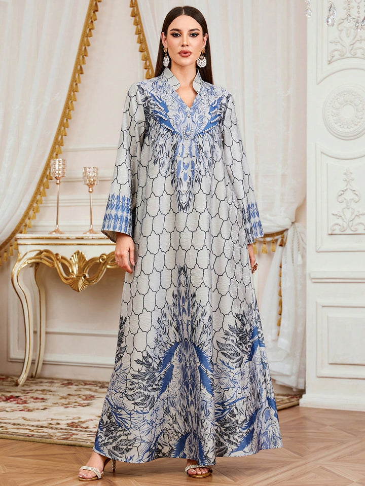 Set caftan și jalabiya SHEIN, gri