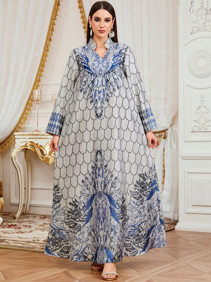 Set caftan și jalabiya SHEIN, gri