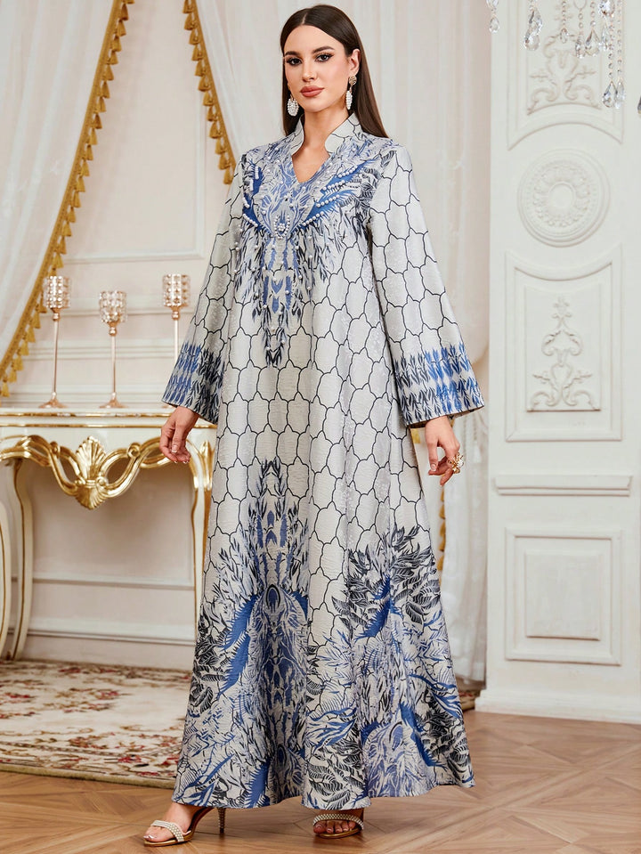 Set caftan și jalabiya SHEIN, gri
