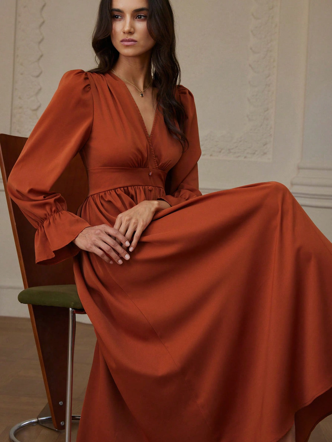Rochie maxi SHEIN, maro