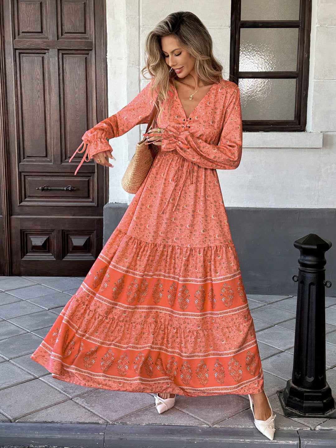 Rochie maxi SHEIN, portocaliu