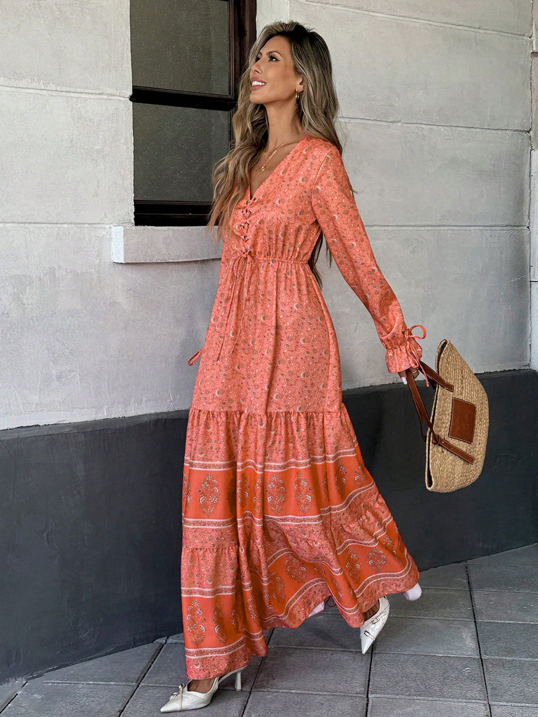 Rochie maxi SHEIN, portocaliu
