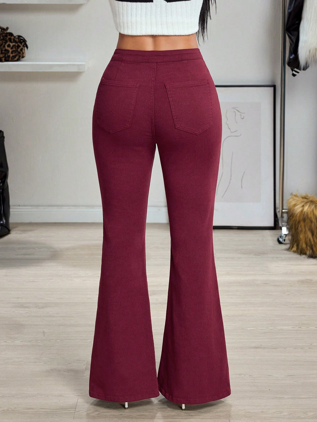 Pantaloni SHEIN, vișiniu