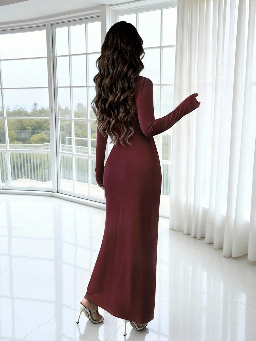 Rochie maxi SHEIN, vișiniu