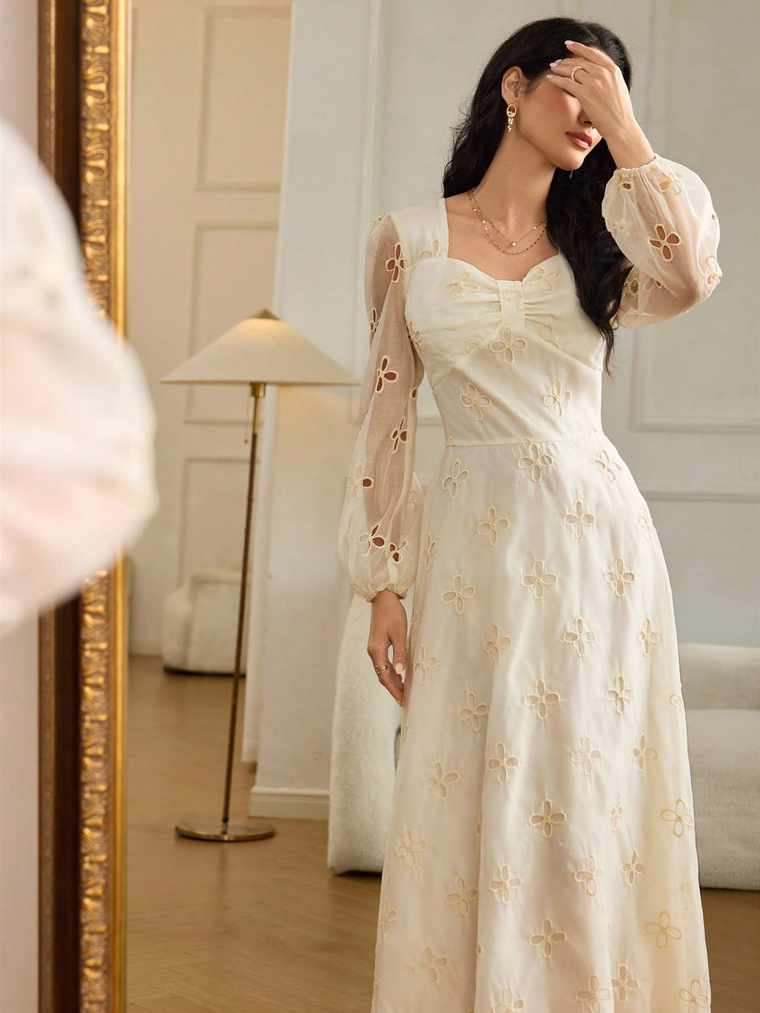 Rochie midi SHEIN, bej