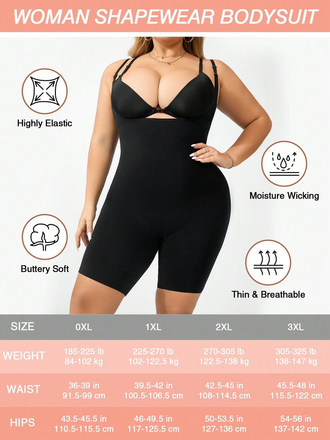 Body modelator SHEIN, negru
