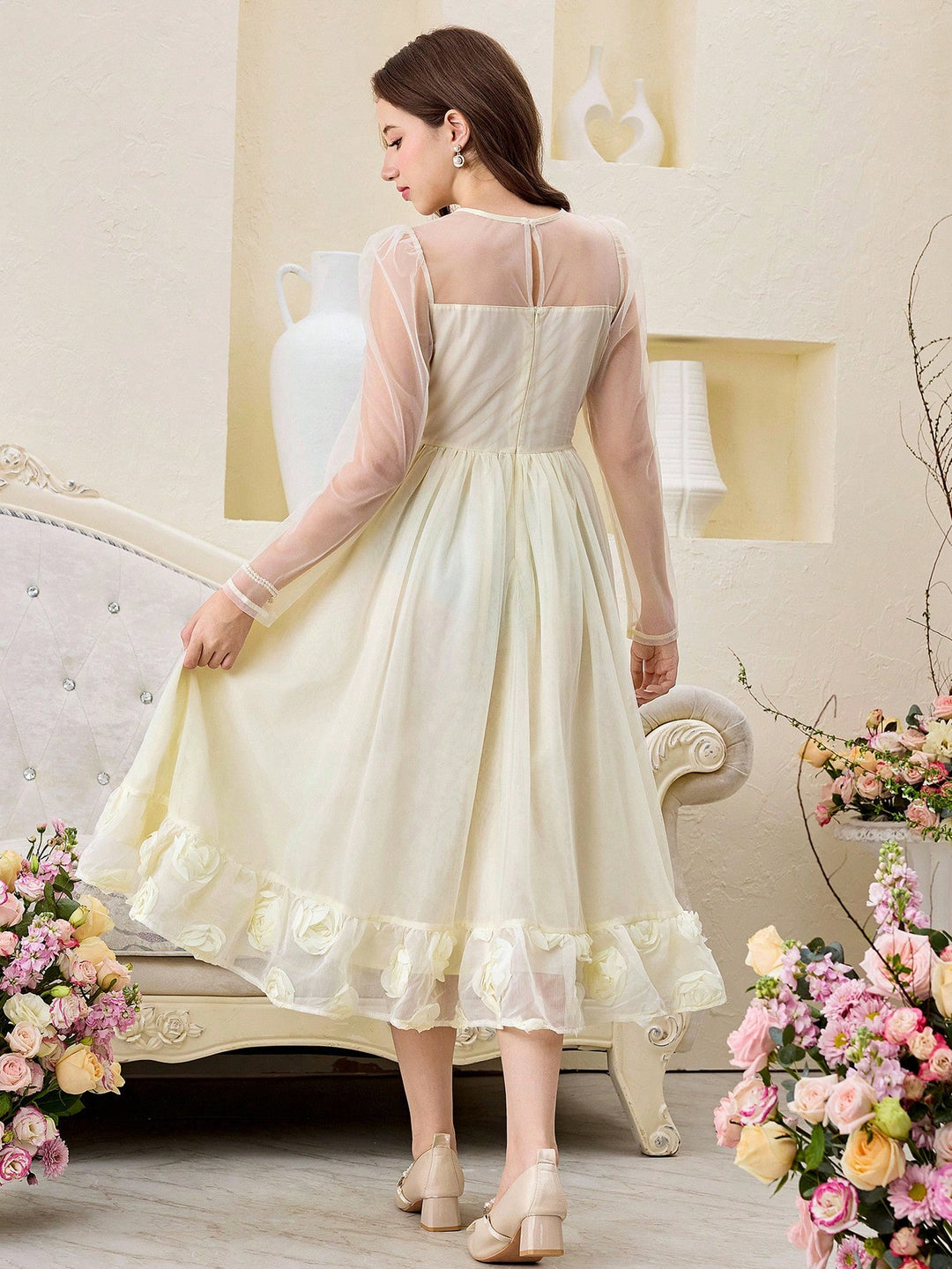Rochie SHEIN, crem