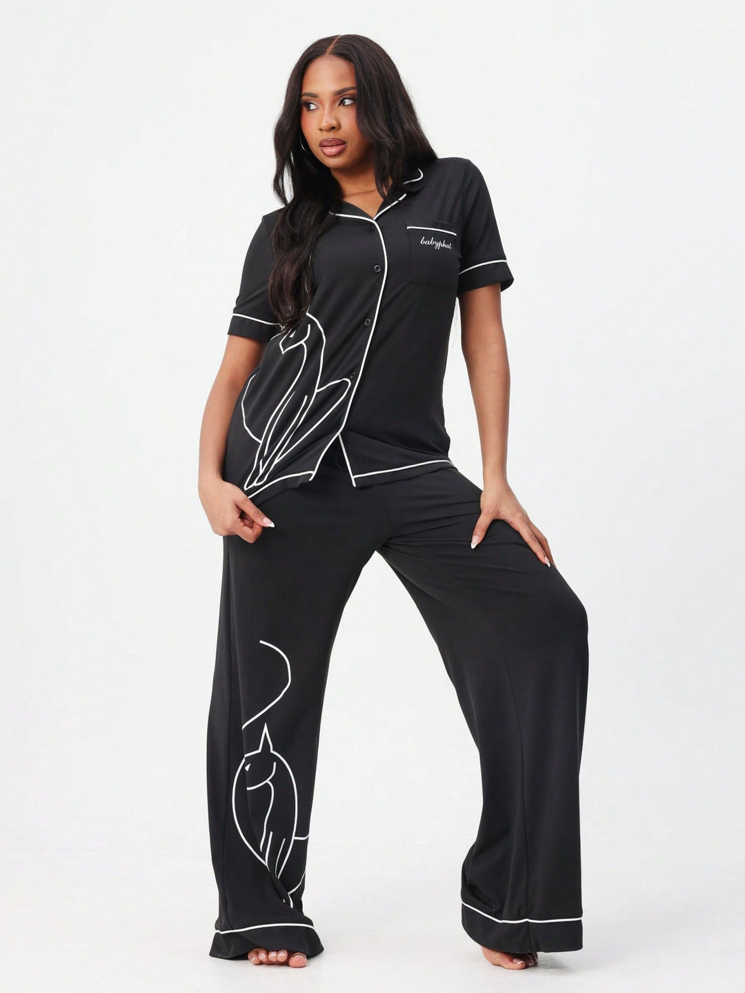 Pijama SHEIN, negru