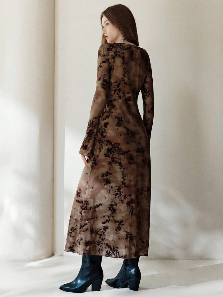 Rochie maxi SHEIN, maro