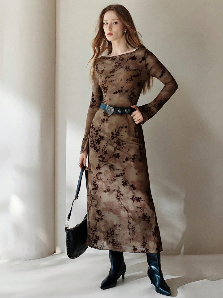 Rochie maxi SHEIN, maro