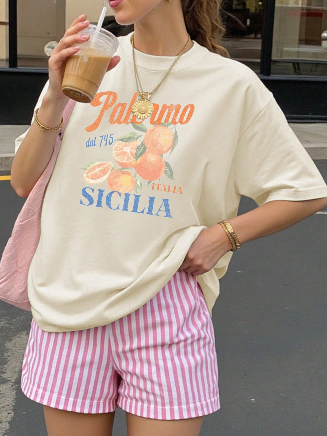 Tricou SHEIN, portocaliu
