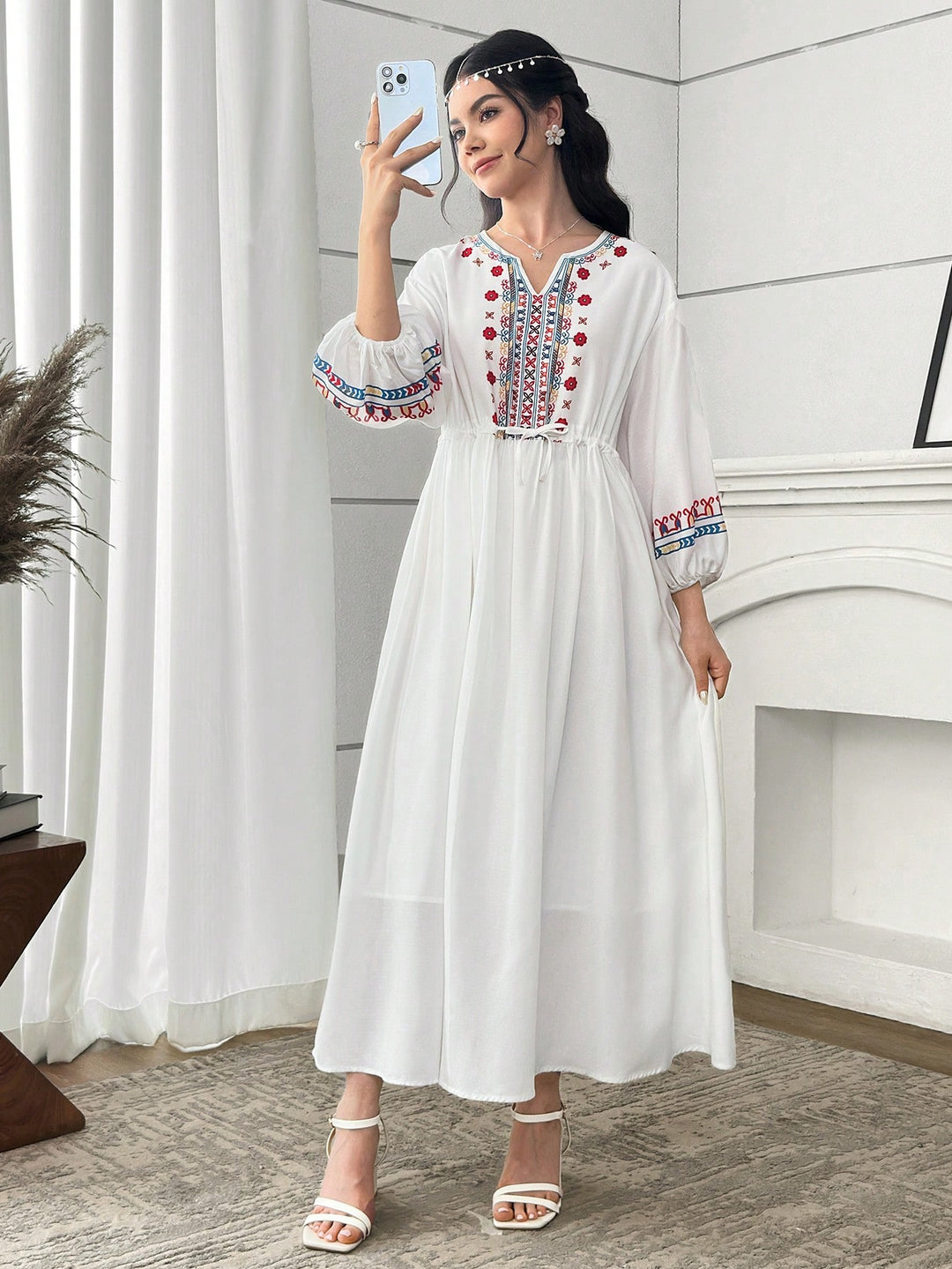 Rochie maxi SHEIN, alb