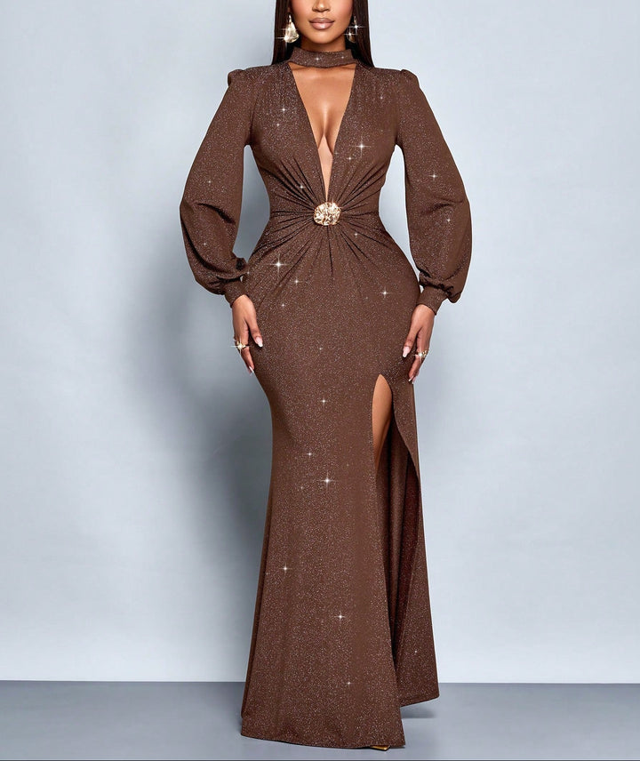 SHEIN maxi ruha, barna