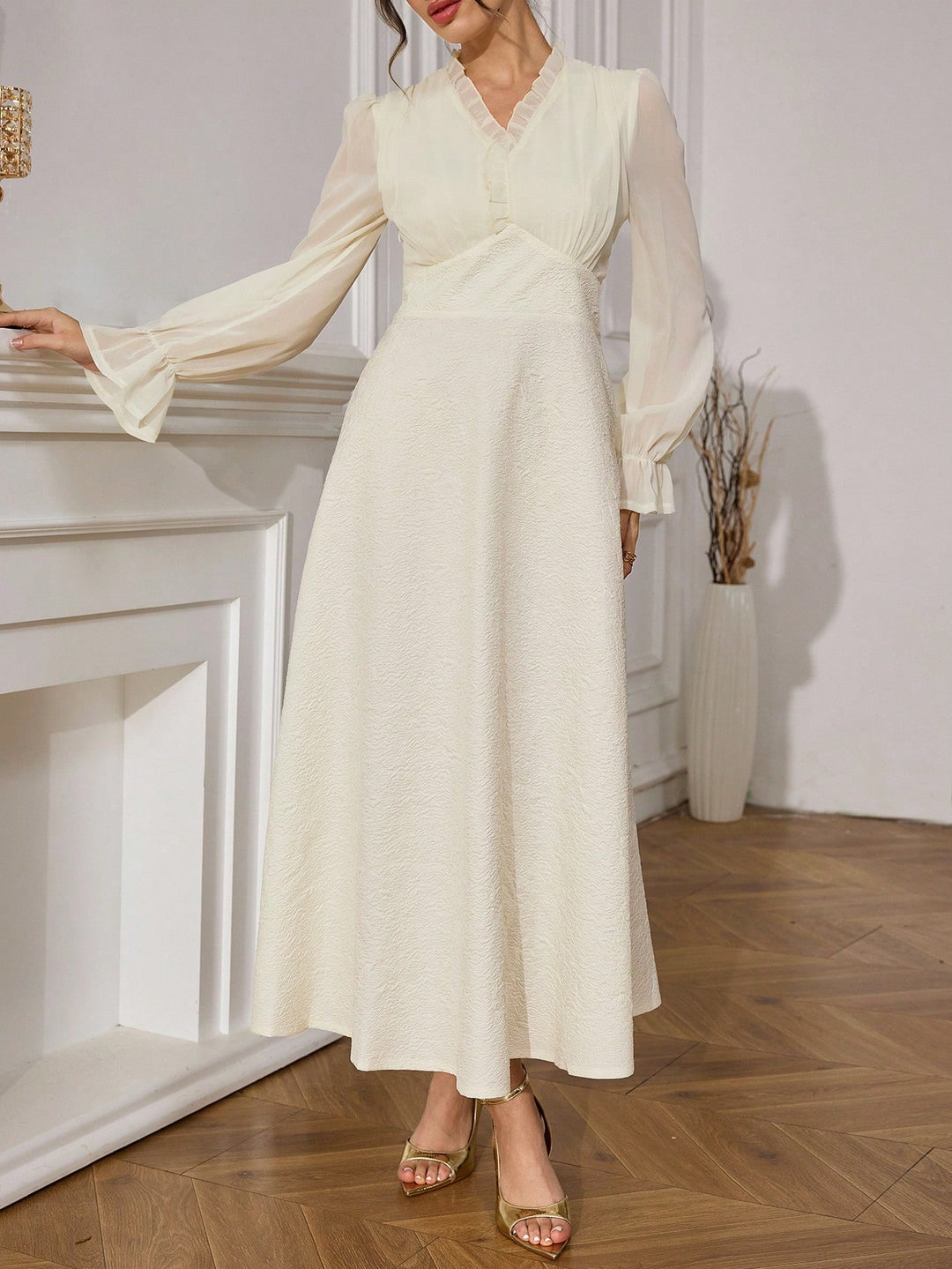 Rochie maxi SHEIN, bej