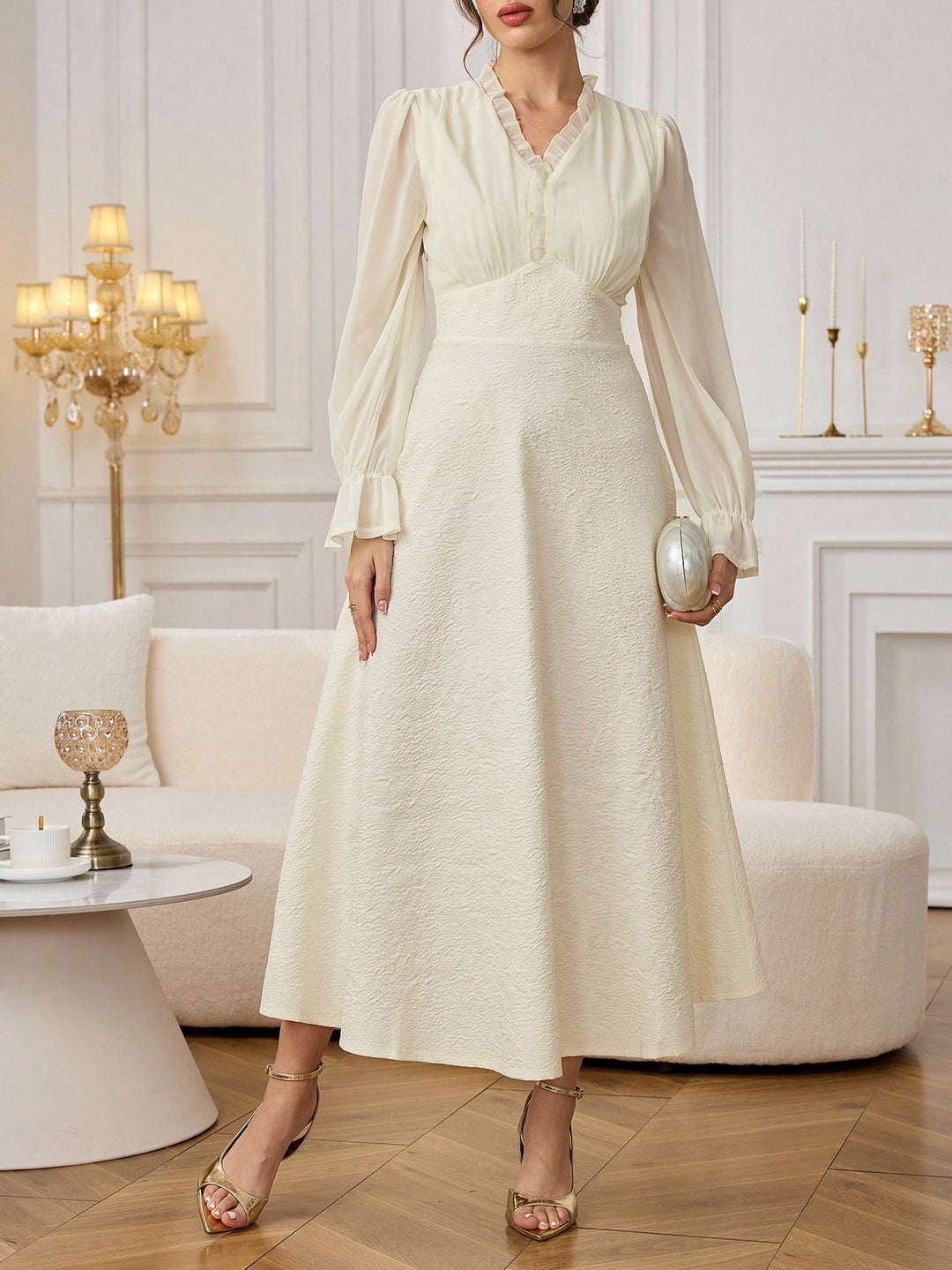Rochie maxi SHEIN, bej
