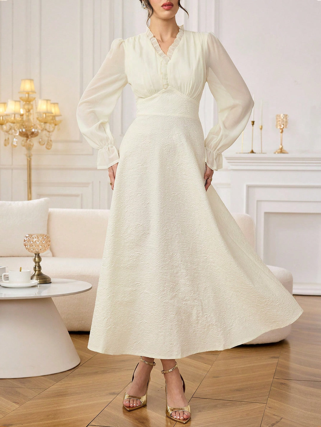 Rochie maxi SHEIN, bej