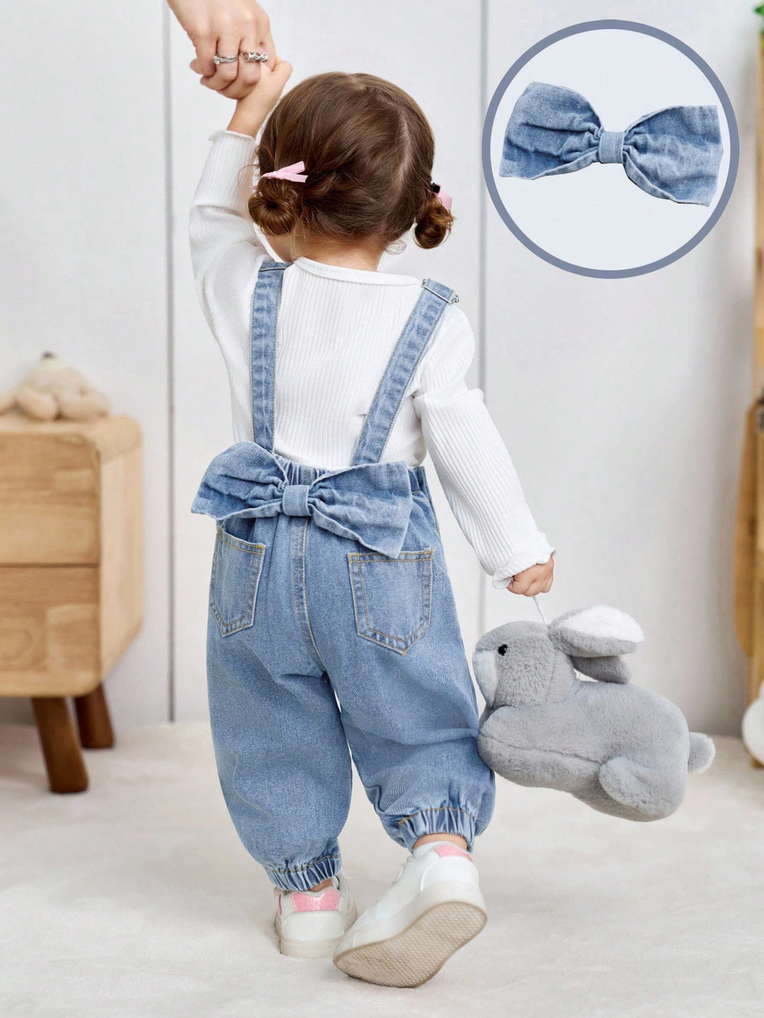 Pantaloni bib SHEIN, albastru