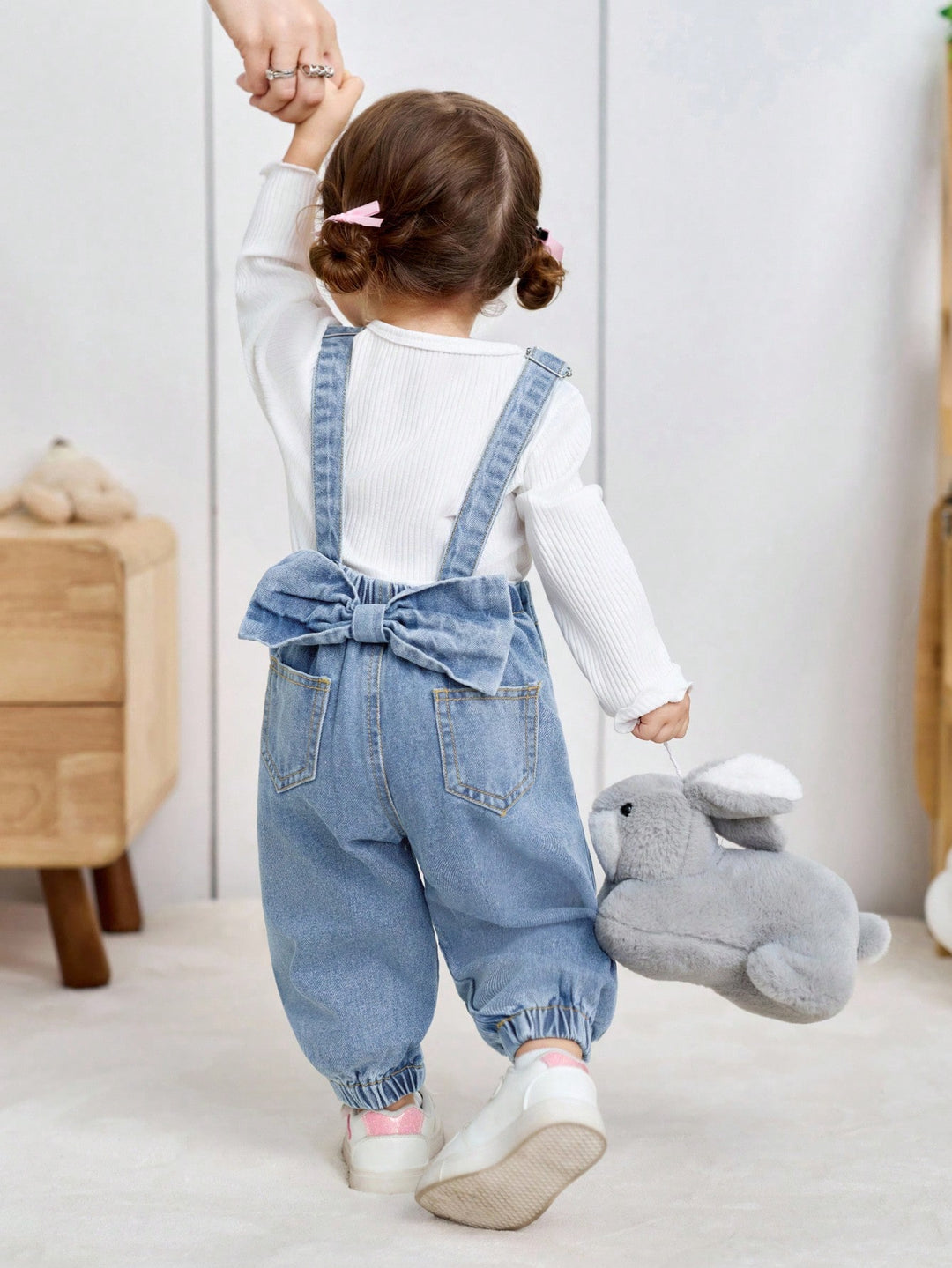 Pantaloni bib SHEIN, albastru