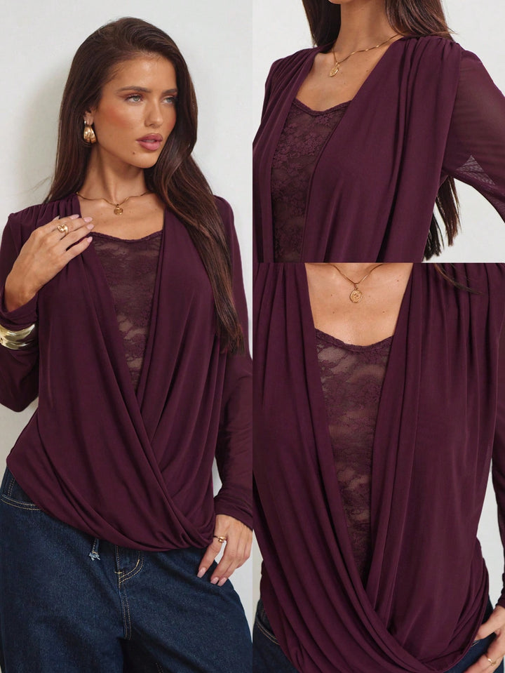 Tricou SHEIN, vișiniu